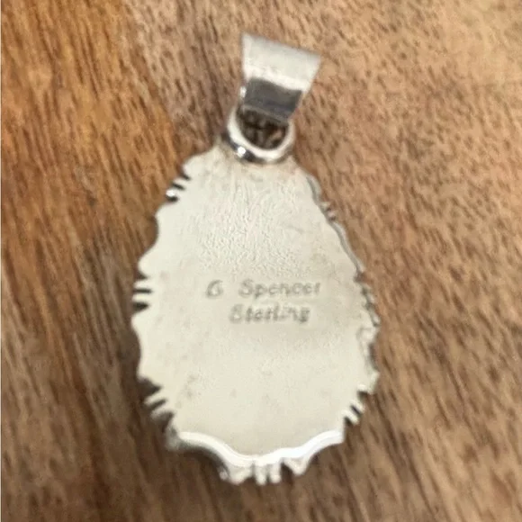Navajo Spencer Sterling Silver amd Turquoise pendant signed - Picture 2 of 4